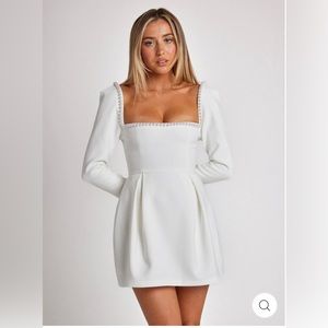 VIRAL ODD MUSE WHITE PEARL DRESS! Altered to fit larger chest- see last photo